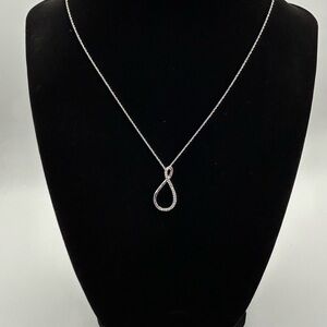 10K White Gold Diamond Infinity Necklace